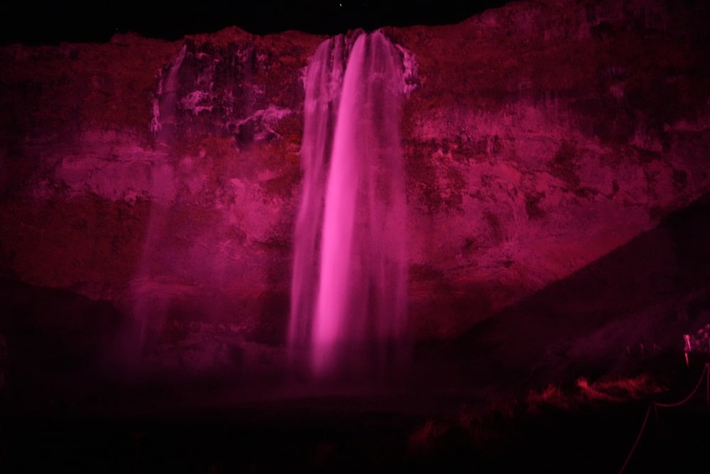 Waterfall at night